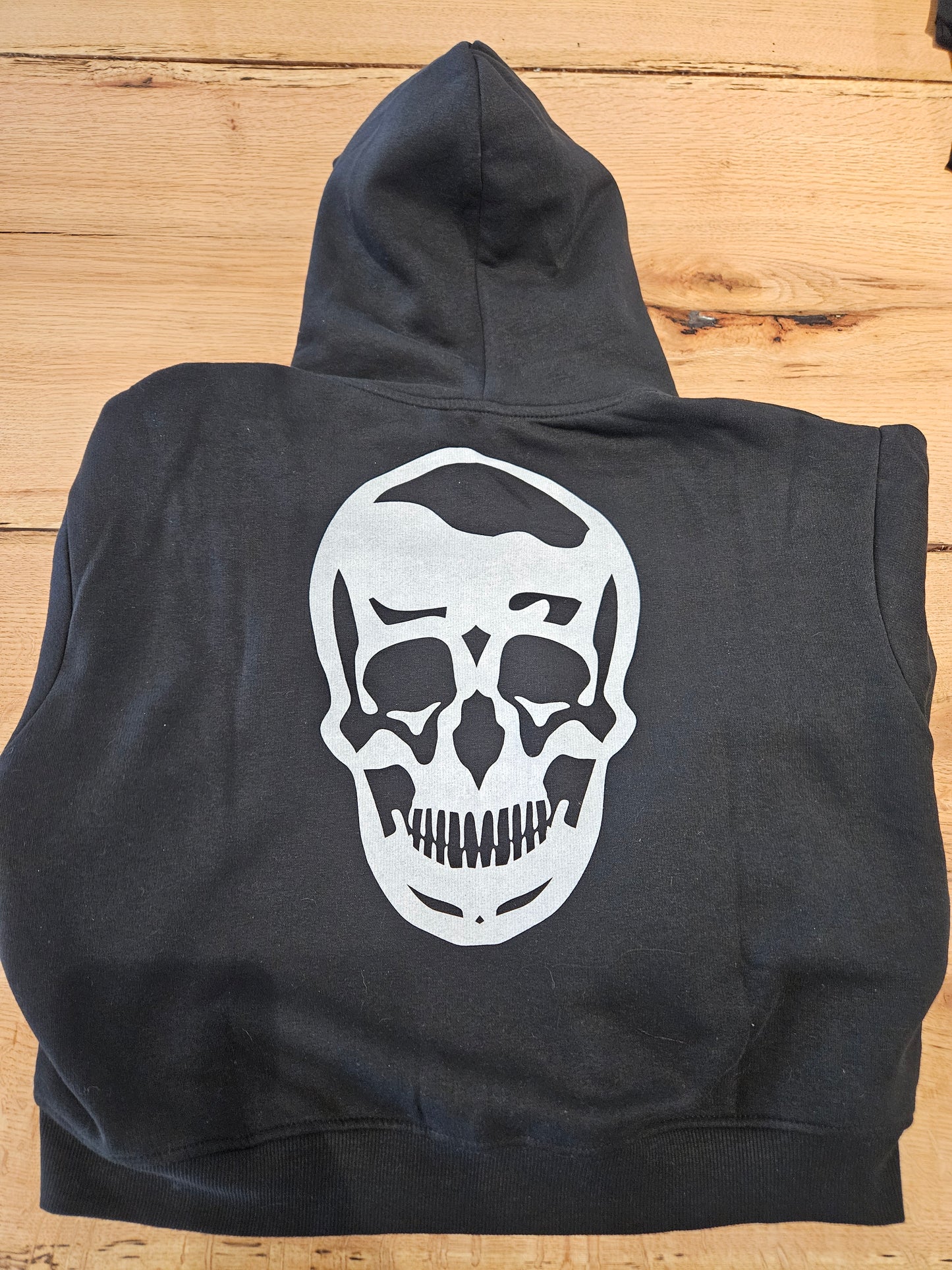 Cropped Skull Full Zip Hoodie