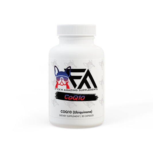 CoQ10 supplement bottle, crafted to boost energy, support heart health, and enhance cellular vitality